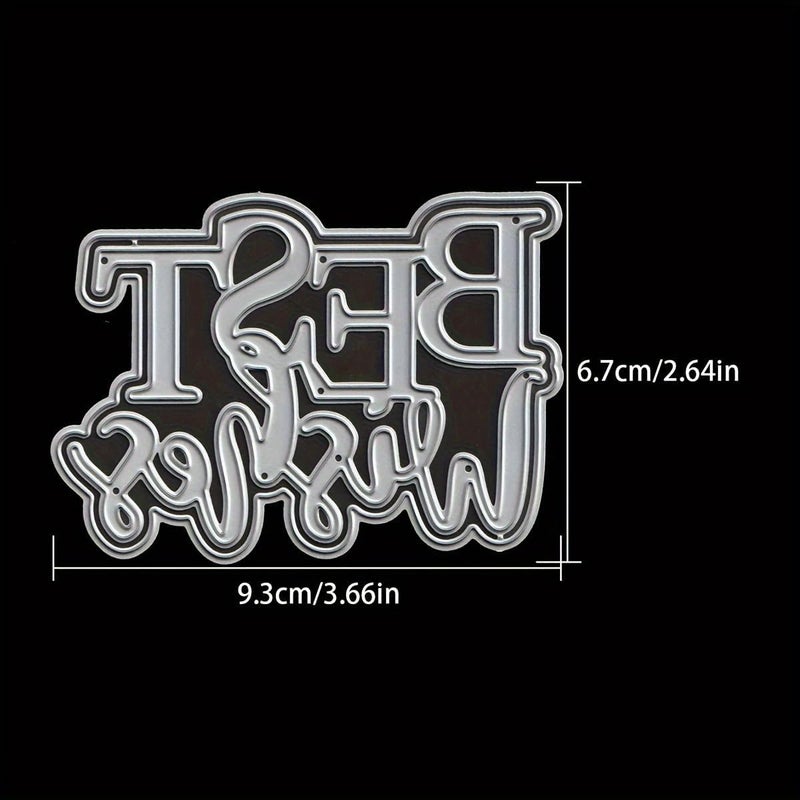 LZBRDY Best Wishes Words Embossing Metal Cutting Dies for Card Making & Scrapbooking, Birthday Thanksgiving Christmas Craft Die Cuts Stencil - Image 1